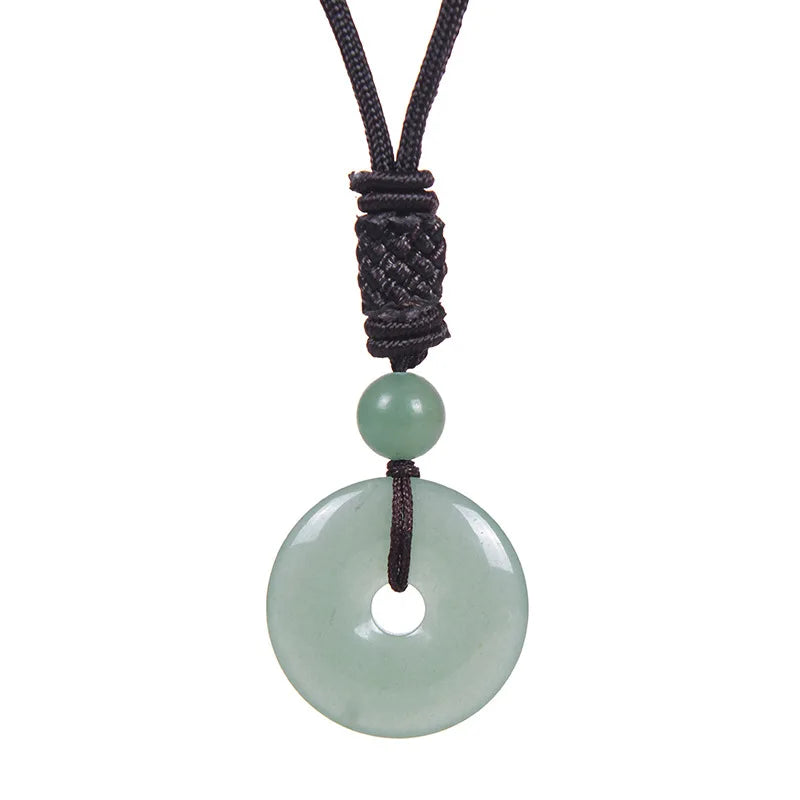 1 Chakra Healing Tiger Eye Amethyst Rose Quartz Clear Quartz Howlite Green Aventurine Amazonite Red Jasper Carnelian Lapis Lazuli Rhodonite Doughnut Necklace Spiritual