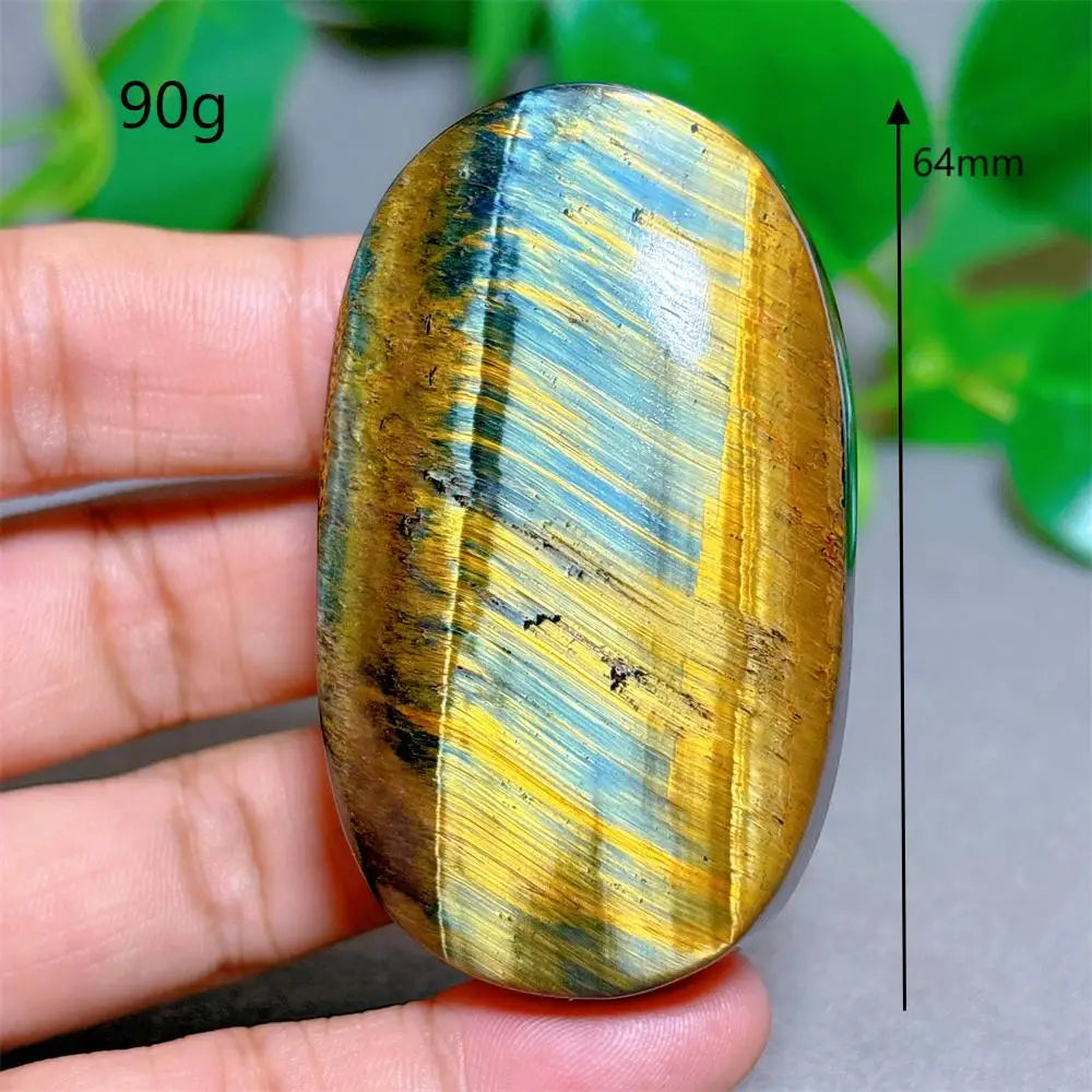 Blue Yellow Tiger Eye Palm Crystal Natural Stone Quartz Stone Minerals Home Decoration Reiki Craft Gifts Energy Healing Luck