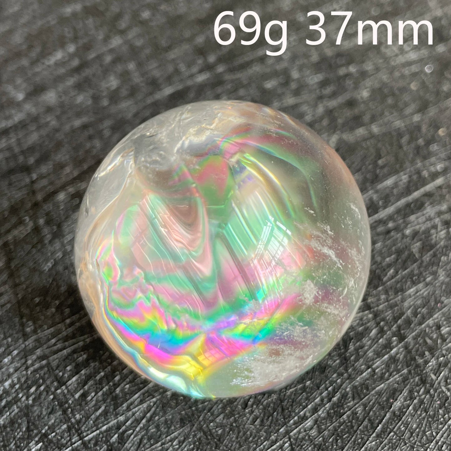 Natural Stone Rainbow Clear Quartz Sphere Polished Rock Crystal Ball Decoration Gemstone Chakra Healing Gift
