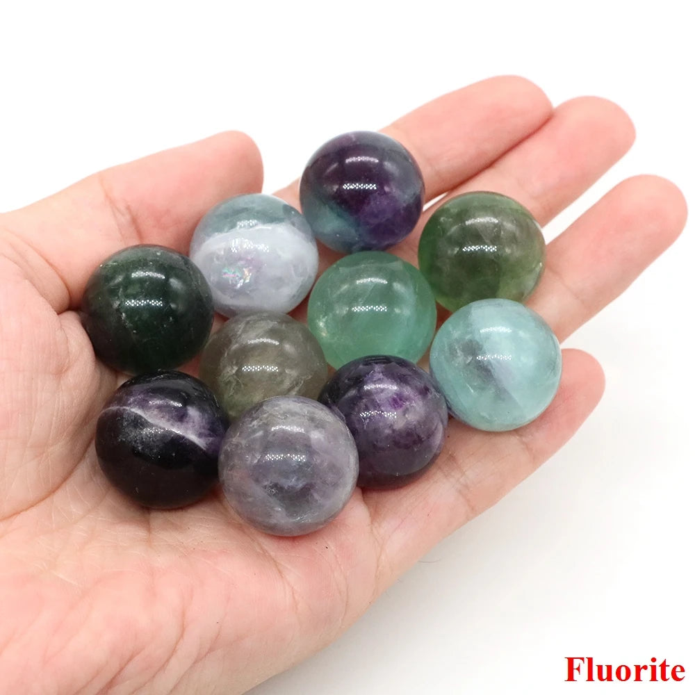 20mm Natural Stone Round Ball Rose Quartz Non-Porous Crystal Bead DIY Gems Sphere for Necklace Bracelet Making Jewelry Wholesale