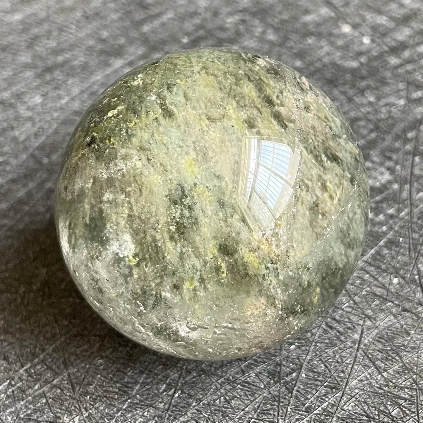 98g Natural Stone Crystal Ball Green Phantom Rock Decoration Rough Polished Garden Quartz Sphere Healing 3