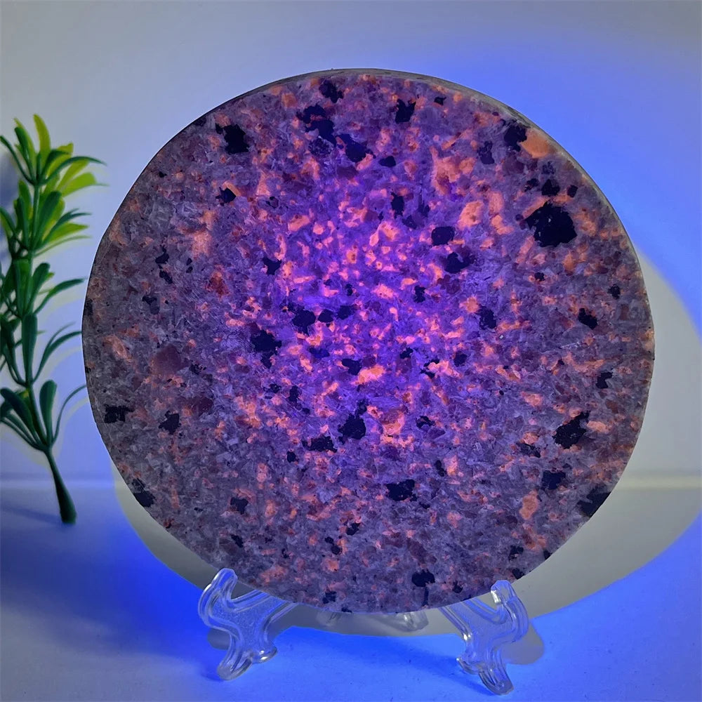 Yooperlite Sphere Ball Circle Stone Quartz Natural Crystal Minerals Spiritual Shui Reiki Living Ornaments Home Decoration+Stand