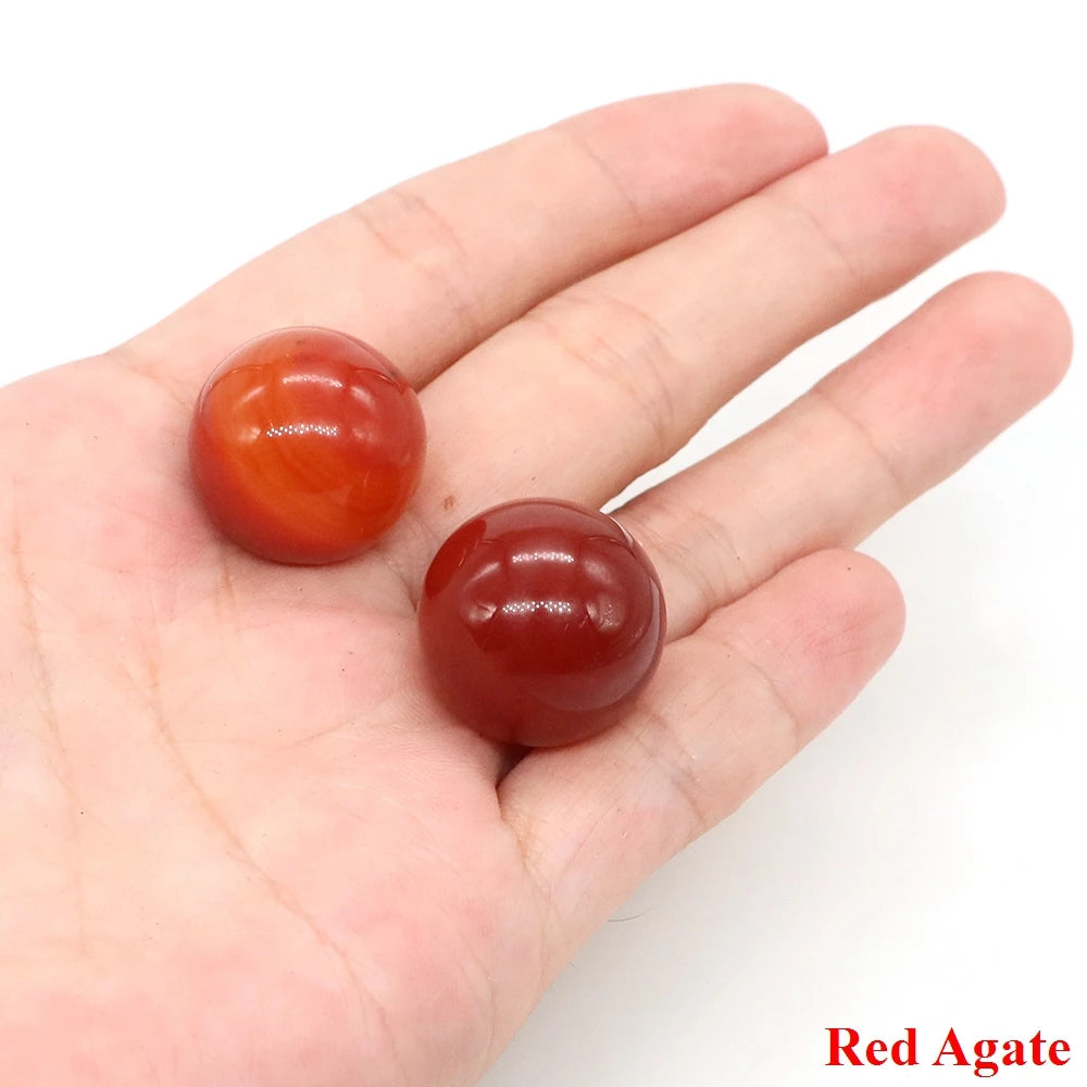 20mm Natural Stone Round Ball Rose Quartz Non-Porous Crystal Bead DIY Gems Sphere for Necklace Bracelet Making Jewelry Wholesale