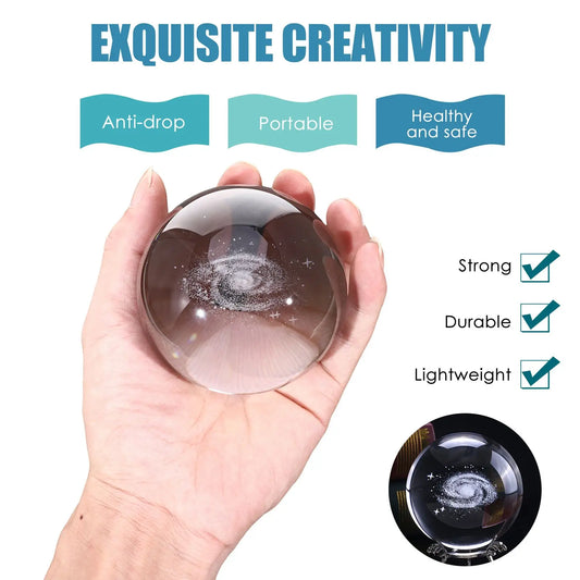 Decoration Globe Crystal Ball Decorations Exquisite Adornment Engraved White Carving Solid Sphere