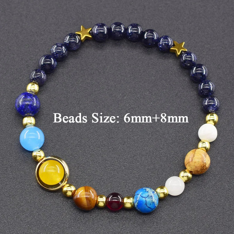 Hot Selling Cosmic Solar System Bracelet Eight Planets Sun Mercury Venus Earth Moon Mars Jupiter SaturnUranus Neptune Friendship Bracelet Handmade Jewelry Accessories
