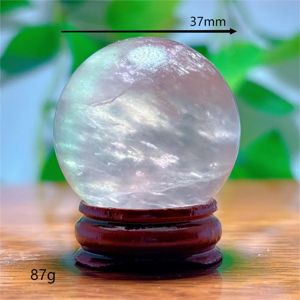 Fluorite Sphere Crystal Natural Quartz Stone Minerals Home Decoration Reiki Craft Energy Healing  Meditation Spiritual +Stand