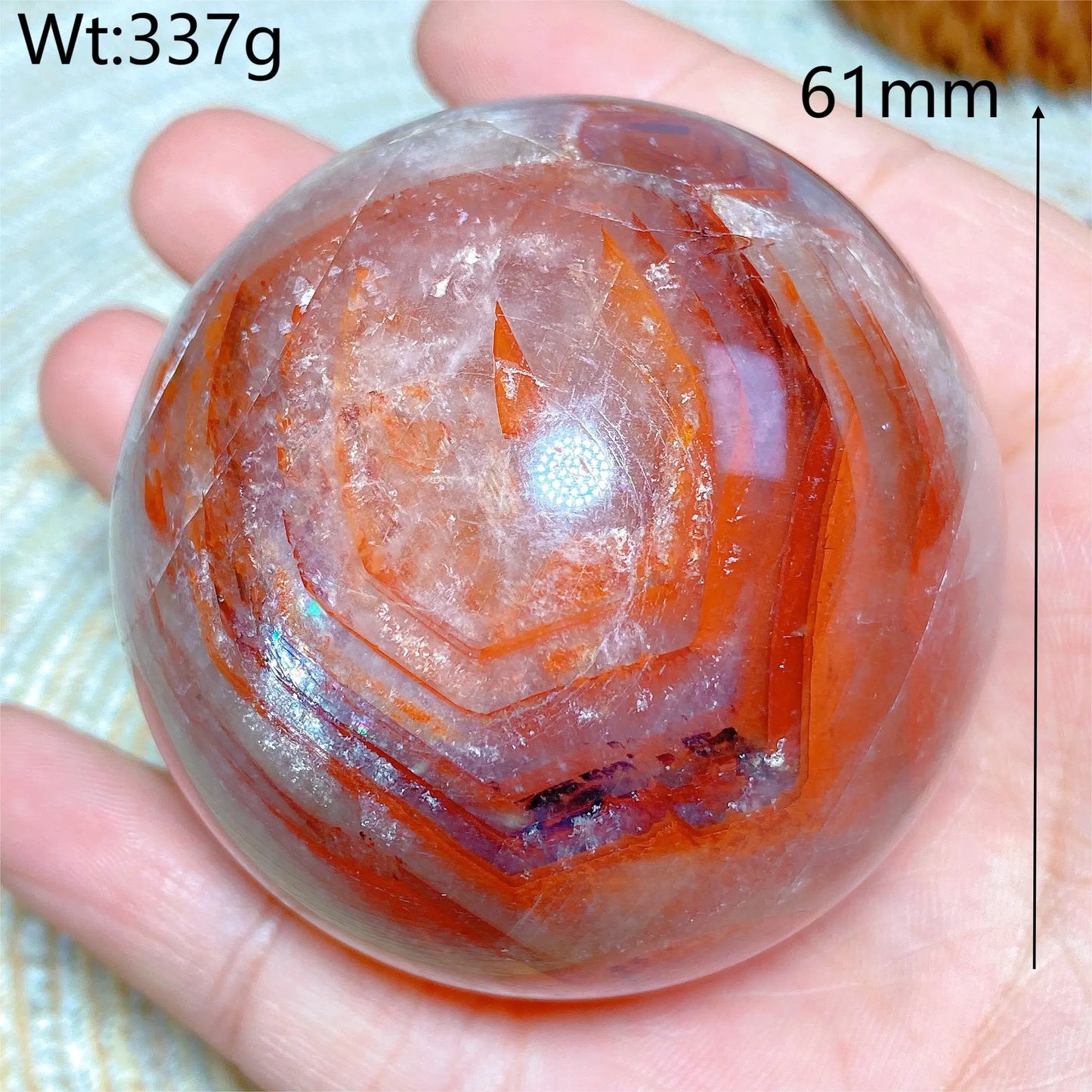 Natural Crystals Healing Fire Quartz Calcite Rainbow Silver Flash Sphere Reiki High Quality Ball Home Decoration Gift Energy