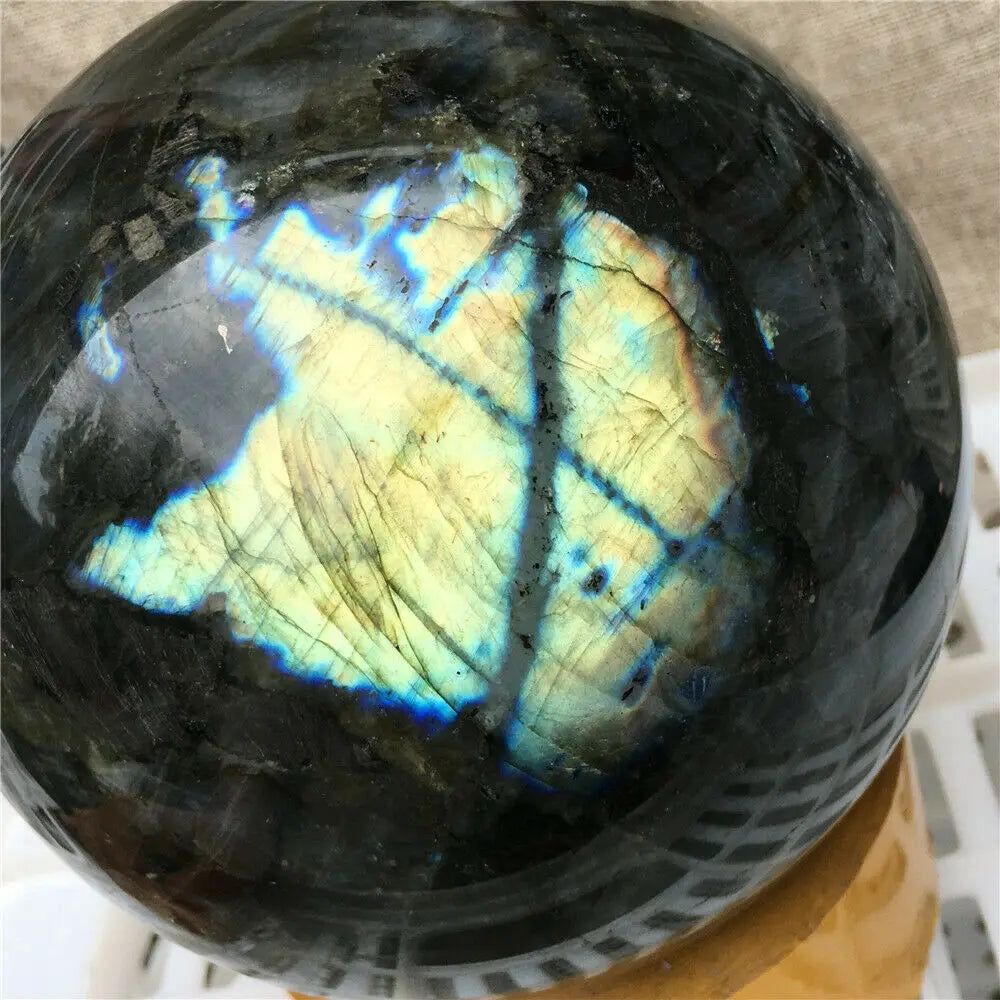 Natural labradorite sphere rock quartz crystal ball healing