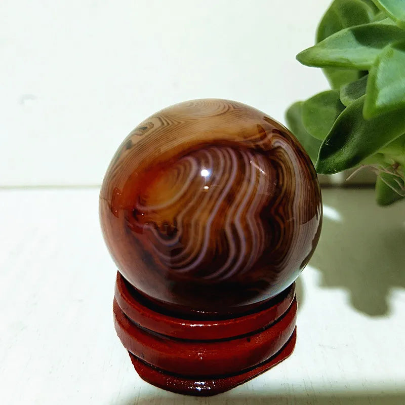 Natural Stone Lace Stone Sardonyx Agate Sphere Meditation Spirit Crystal Exorcism Feng Shui Home Room Decoration