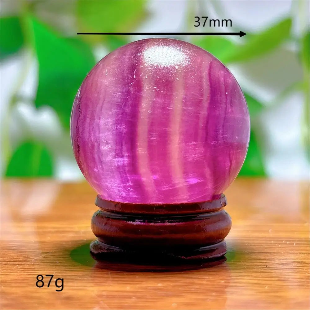 Fluorite Sphere Crystal Natural Quartz Stone Minerals Home Decoration Reiki Craft Energy Healing  Meditation Spiritual +Stand