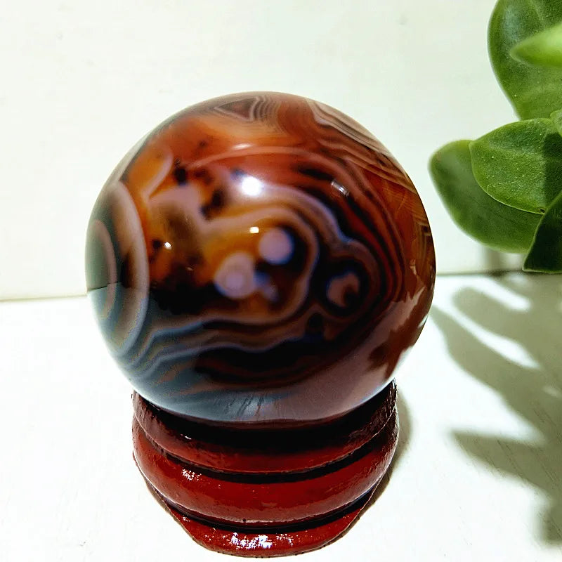 Natural Stone Lace Stone Sardonyx Agate Sphere Meditation Spirit Crystal Exorcism Feng Shui Home Room Decoration