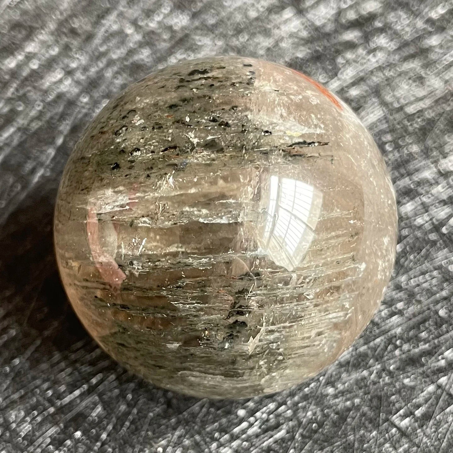 81g Natural Green Phantom Sphere Decoration Polished Garden Quartz Crystal Ball Reiki Healing L125