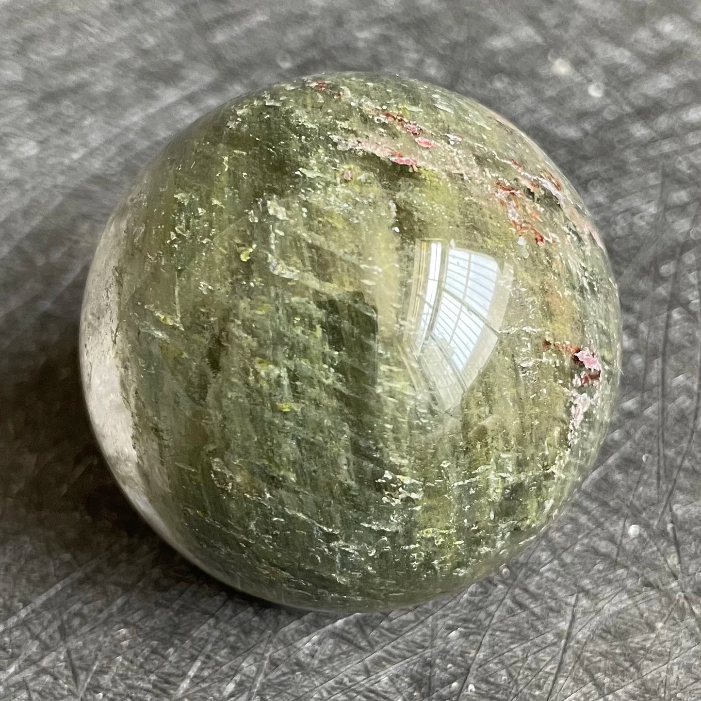 98g Natural Stone Crystal Ball Green Phantom Rock Decoration Rough Polished Garden Quartz Sphere Healing 3