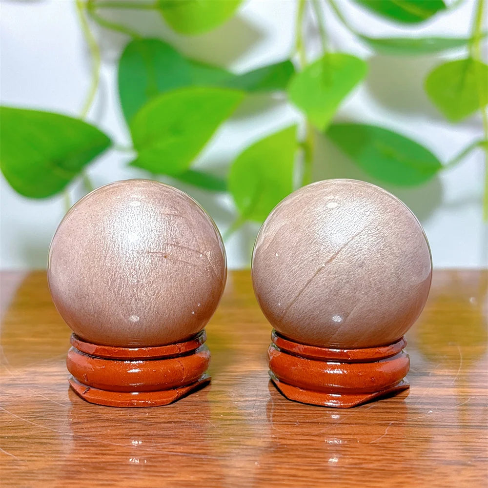 Moonstone With Gold Sun Sphere Crystal Natural Stone Quartz Home Decoration Minerals Reiki Craft Gifts Energy Healing Spiritual