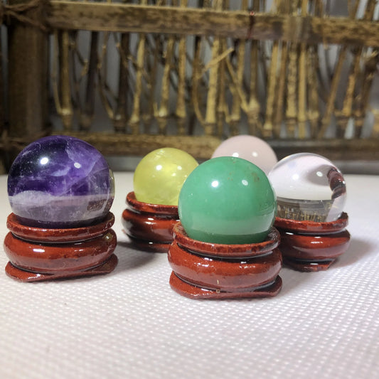 Natural Dream Amethyst Citrine Tanglin Jade Crystal Ball Sphere Feng Shui Decorative Ornaments With Base