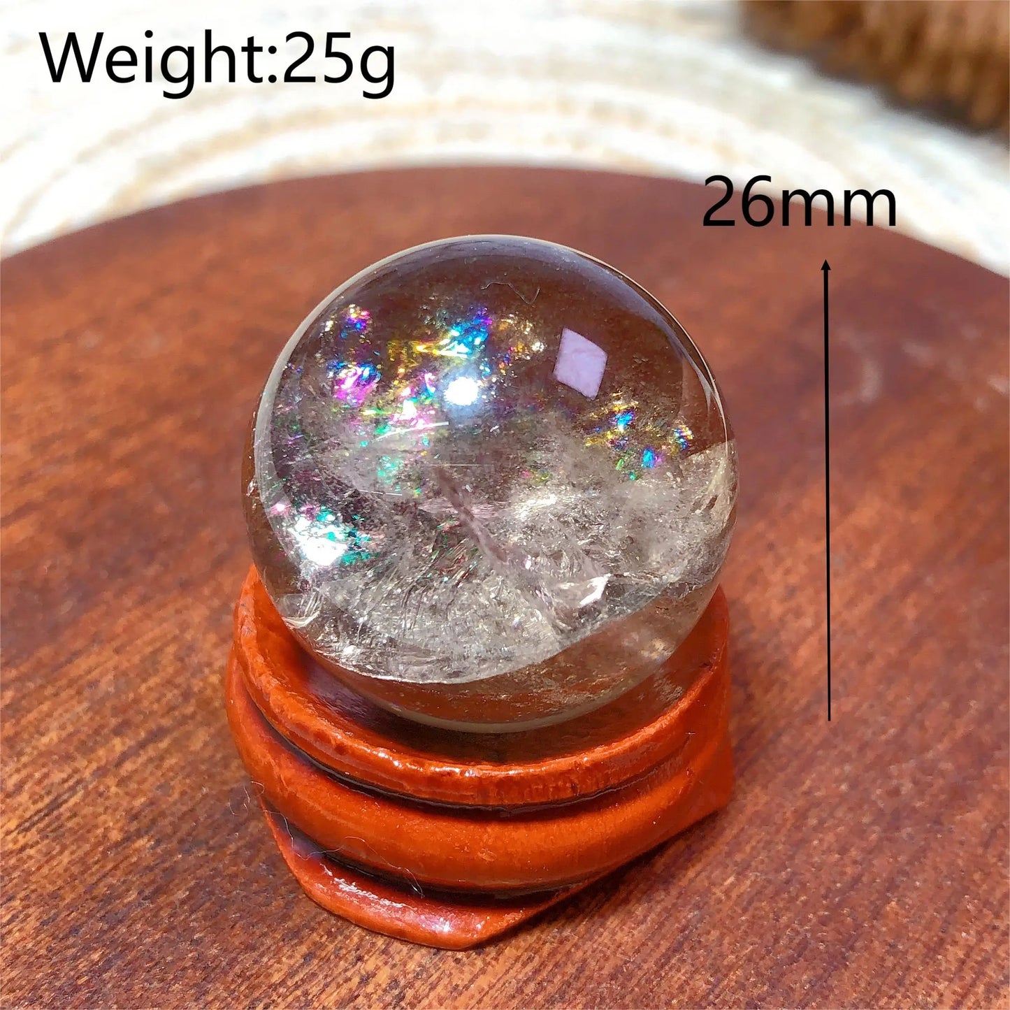 Natural Crystals Smokey Quartz Mini Rainbow Sphere Cute Size Carckle Ball Home Decorations Polished Mineral Energy Precious Gift
