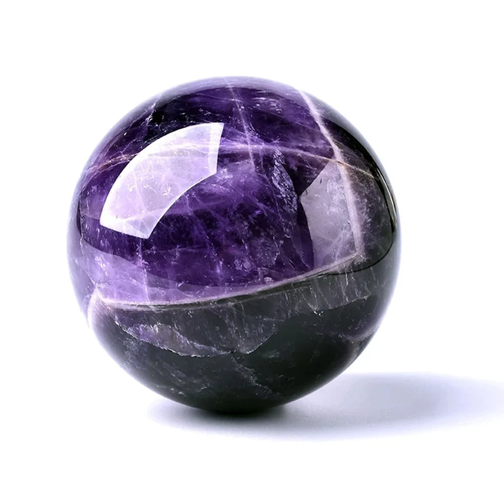 Natural Dream Amethyst Ball Polished Massage Reiki Sphere Ball Healing Crystal Crafts Stone Globe Souvenirs Gift Room Decor
