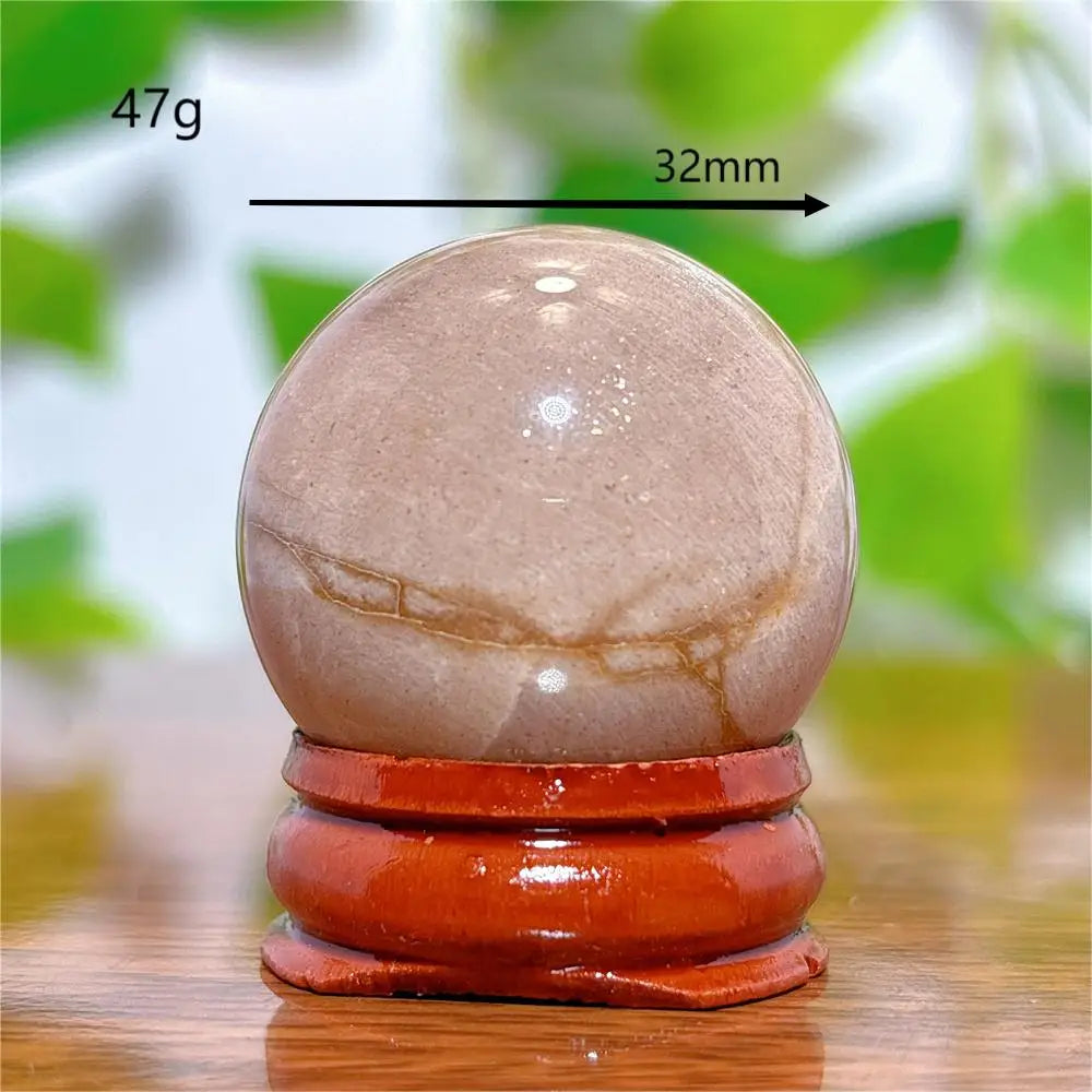 Moonstone With Gold Sun Sphere Crystal Natural Stone Quartz Home Decoration Minerals Reiki Craft Gifts Energy Healing Spiritual