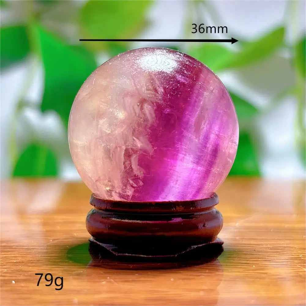 Fluorite Sphere Crystal Natural Quartz Stone Minerals Home Decoration Reiki Craft Energy Healing  Meditation Spiritual +Stand