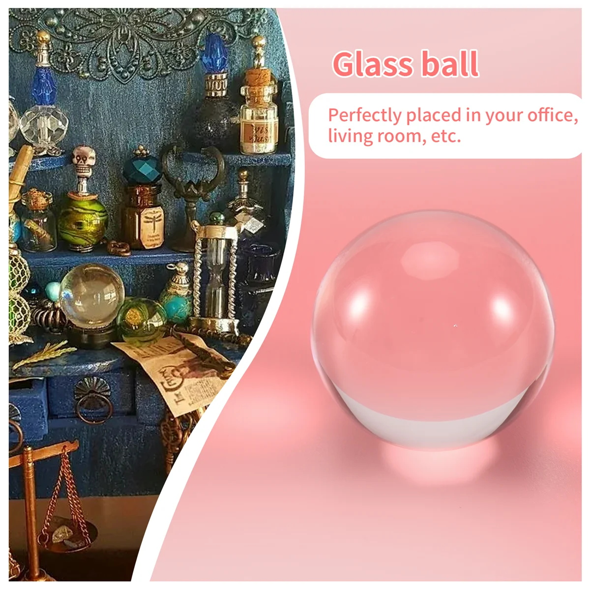 AD30-Transparent color Glass Crystal Ball Healing Sphere Photography Props ball Decor 30Mm