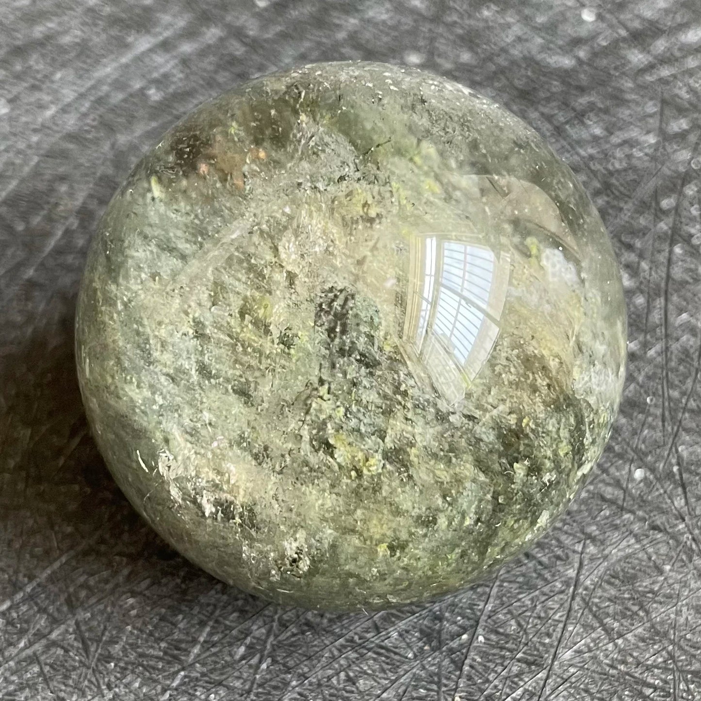 98g Natural Stone Crystal Ball Green Phantom Rock Decoration Rough Polished Garden Quartz Sphere Healing 3