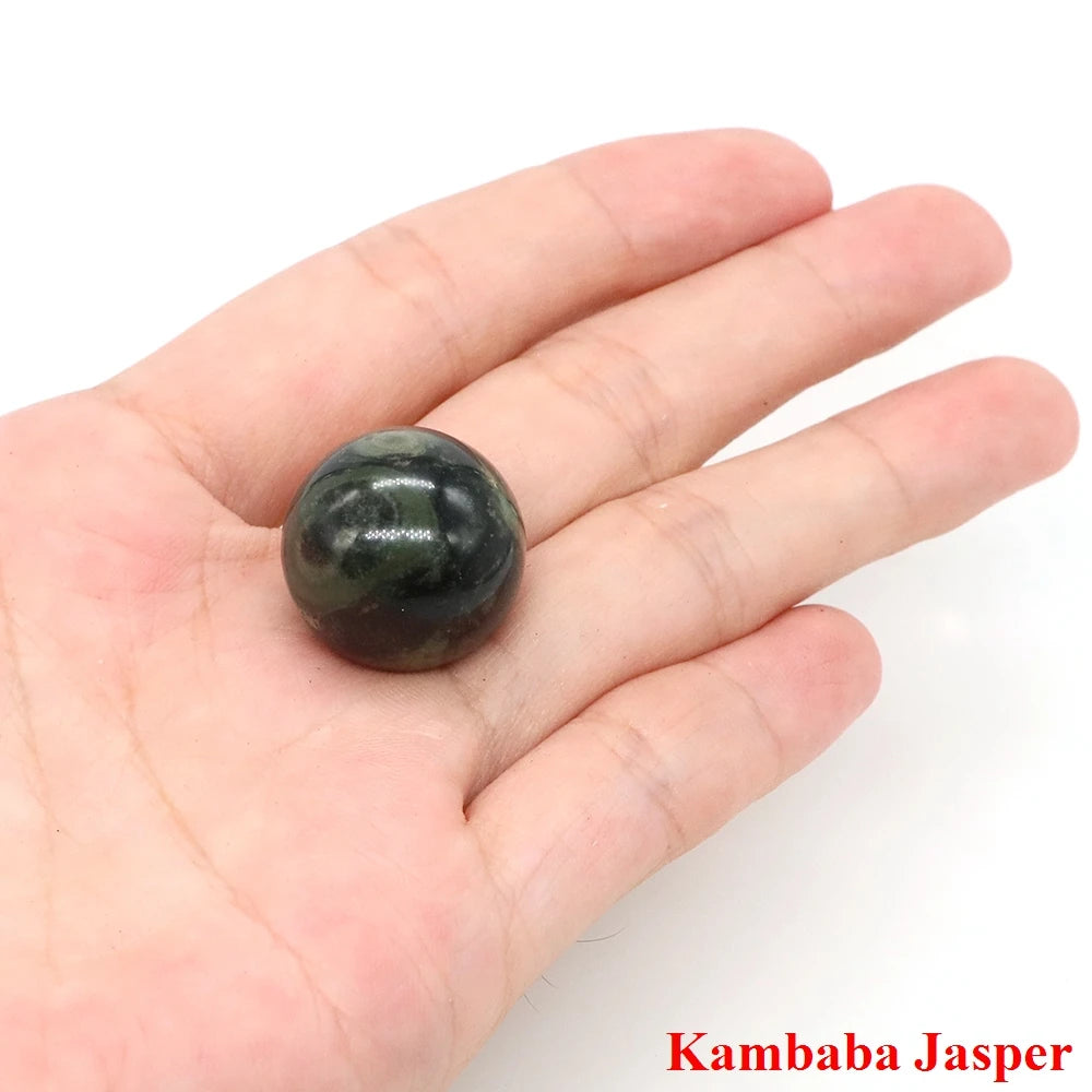20mm Natural Stone Round Ball Rose Quartz Non-Porous Crystal Bead DIY Gems Sphere for Necklace Bracelet Making Jewelry Wholesale