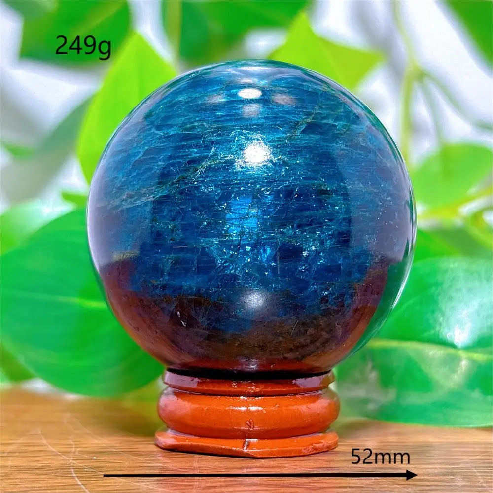 Apatite Sphere Crystal Natural Quartz Stone Home Decoration Minerals Reiki Craft Gifts Love Energy Healing Meditation +Stand