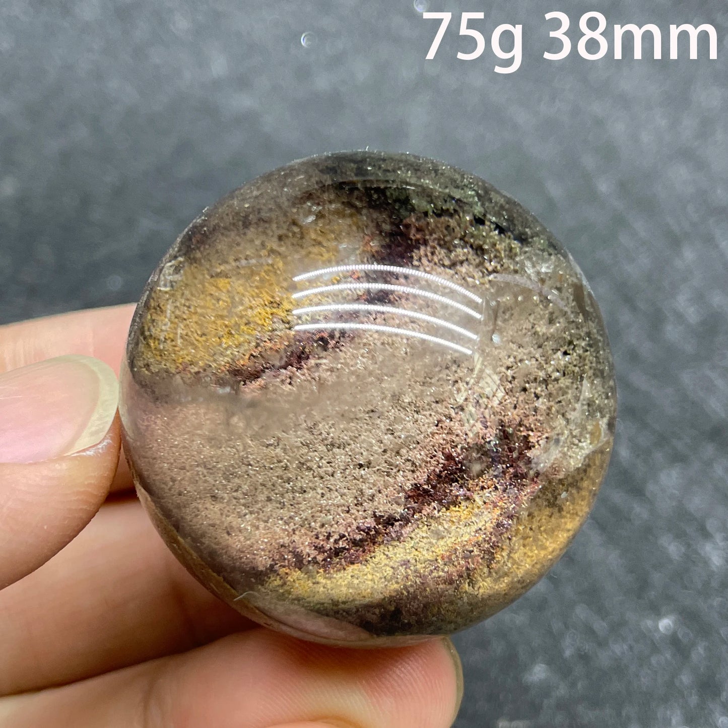 Natural Green Phantom Quartz Sphere Decoration Polished Garden Quartz Crystal Ball Reiki Healing Gift