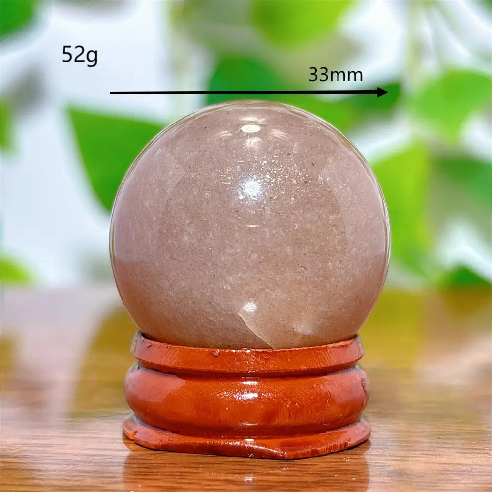 Moonstone With Gold Sun Sphere Crystal Natural Stone Quartz Home Decoration Minerals Reiki Craft Gifts Energy Healing Spiritual
