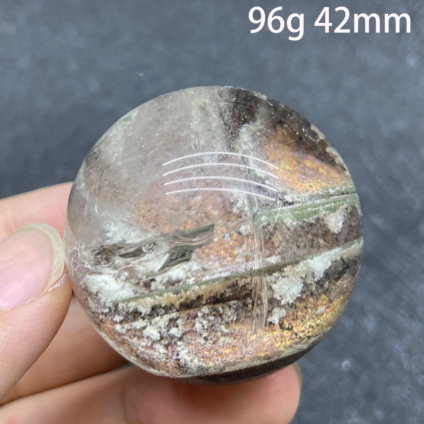 Natural Green Phantom Quartz Sphere Decoration Polished Garden Quartz Crystal Ball Reiki Healing Gift