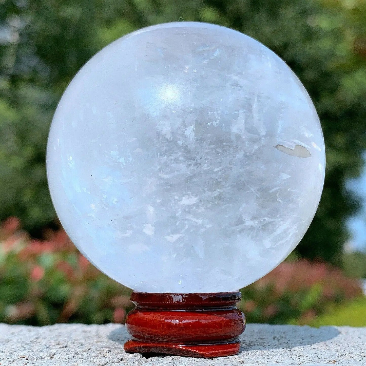 Natural White Calcite Quartz Sphere Crystal Ball Specimen Healing