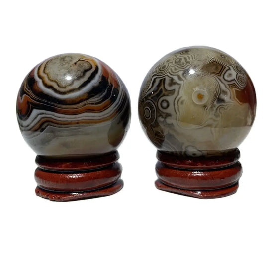 Natural Crystal Sardonyx Winding Agate  Ball Mineral Specimen Smooth  Quartz Sphere  Reiki Healing Gift Stone Home Decoration