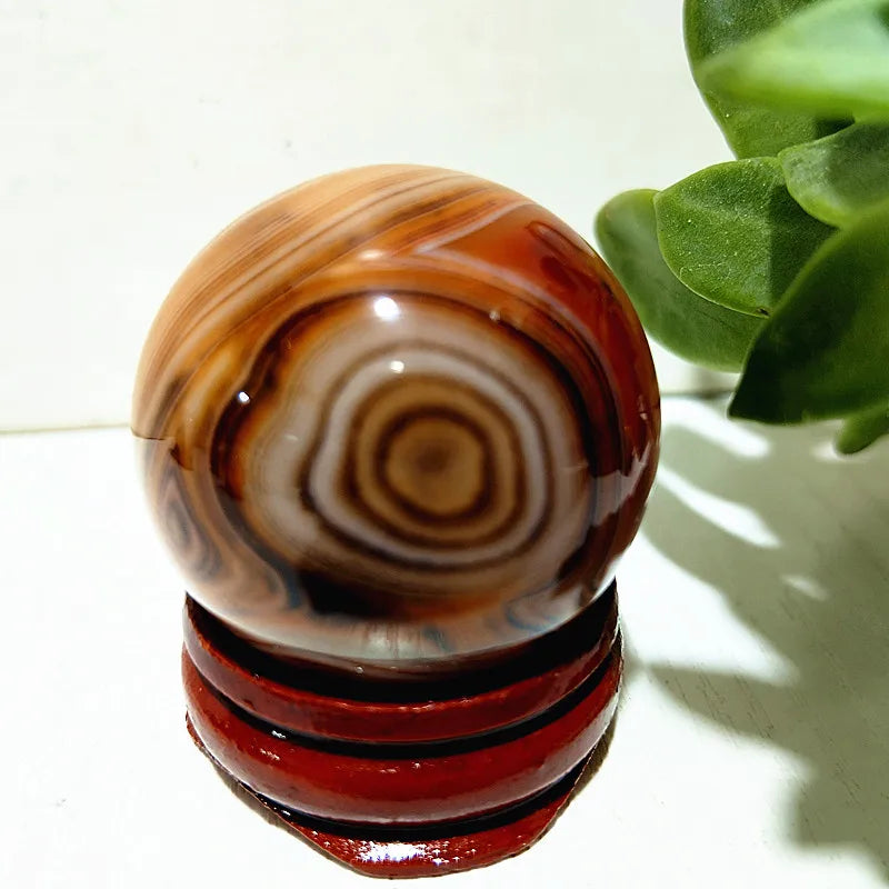 Natural Stone Lace Stone Sardonyx Agate Sphere Meditation Spirit Crystal Exorcism Feng Shui Home Room Decoration