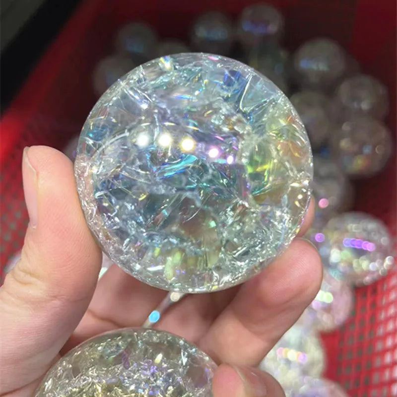 Rainbow Angel Aura Quartz Crystals Sphere Stones And Minerals Glass Ball Home Decoration Feng Shui Crafts