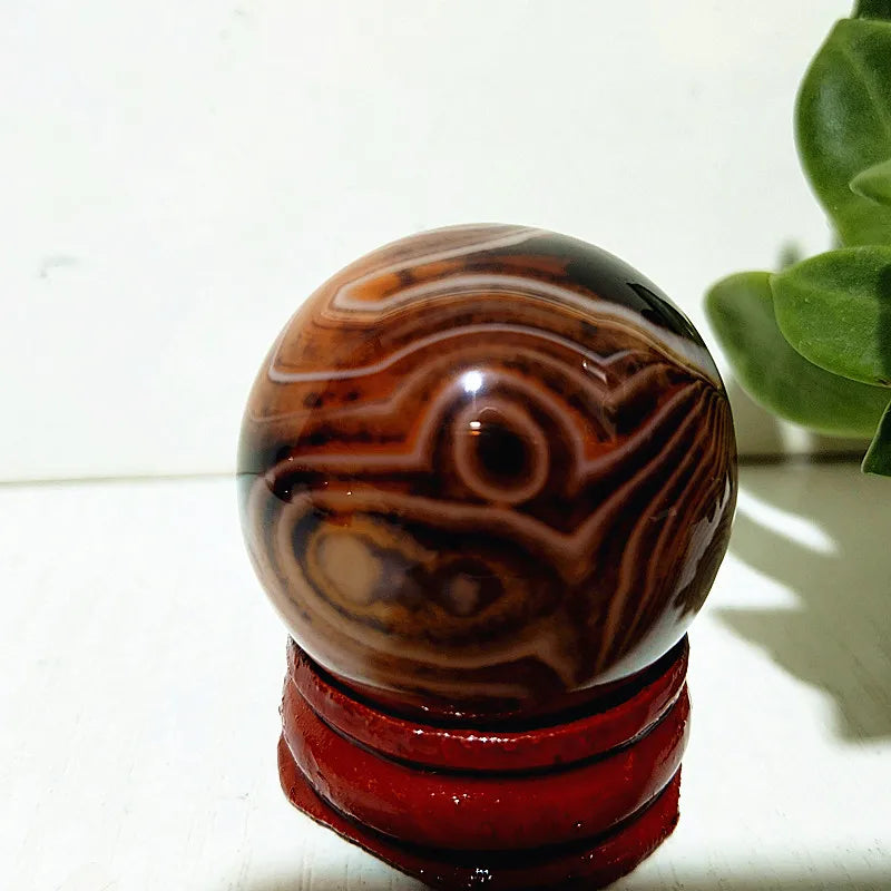Natural Stone Lace Stone Sardonyx Agate Sphere Meditation Spirit Crystal Exorcism Feng Shui Home Room Decoration