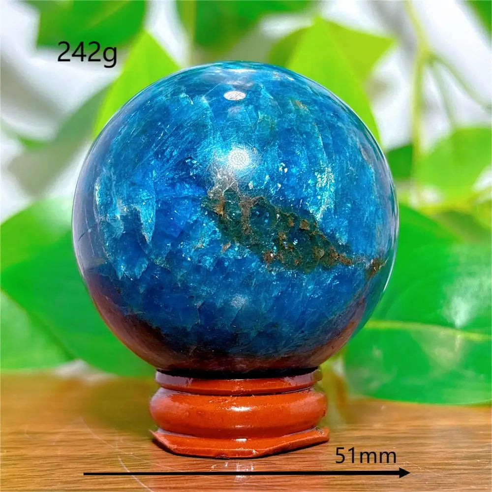 Apatite Sphere Crystal Natural Quartz Stone Home Decoration Minerals Reiki Craft Gifts Love Energy Healing Meditation +Stand