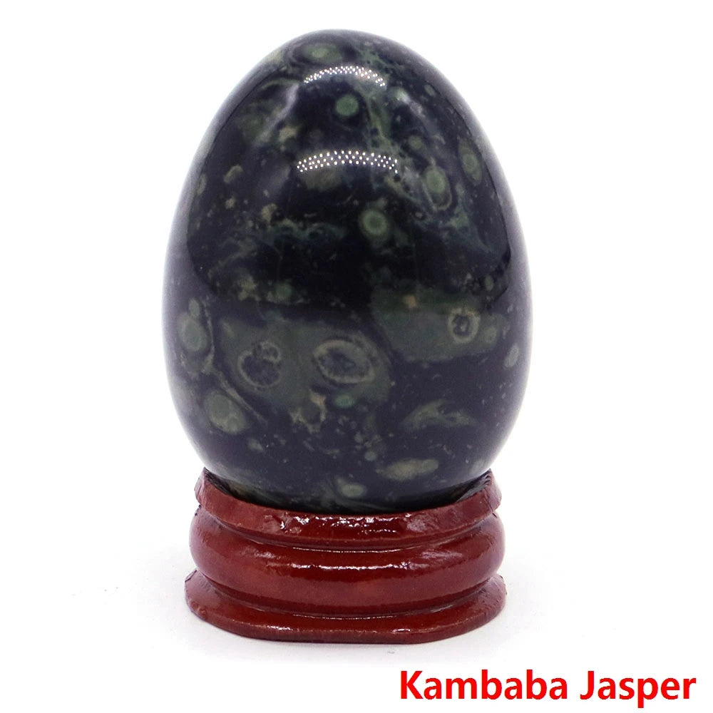 34x49MM Stone Egg Natural Amethyst Jade Crystal Reiki Healing Wicca Massage Eggs Energy Quartz Feng Shui Gemstone Crafts Decor