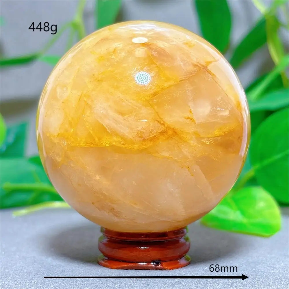 Golden Healer Sphere Crystal Natural Quartz Stone Home Decoration Minerals Love Beautiful Craft Gifts Energy Healing +Stand