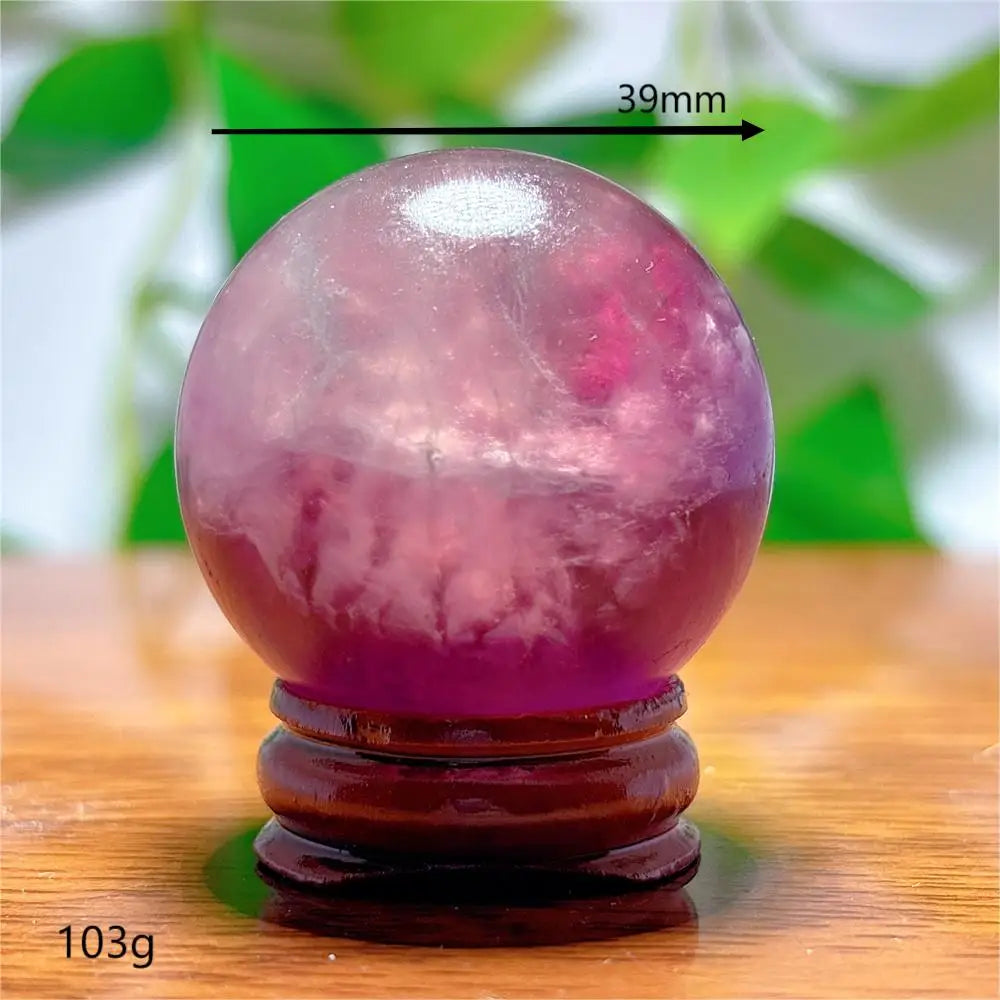Fluorite Sphere Crystal Natural Quartz Stone Minerals Home Decoration Reiki Craft Energy Healing  Meditation Spiritual +Stand