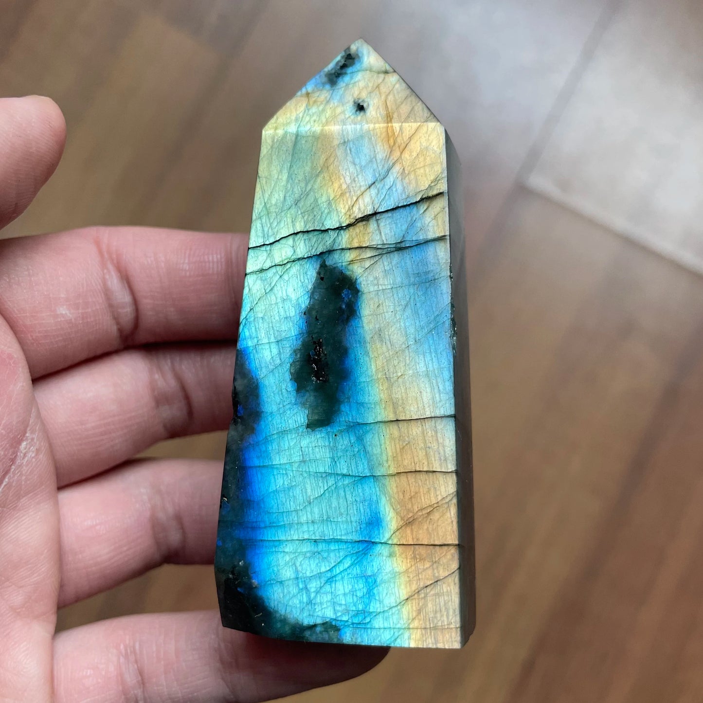 Natural Stone Labradorite Tower Home Decoration Rock Crystal Wand Point Rough Polished Quartz Moonstone Obelisk Healing