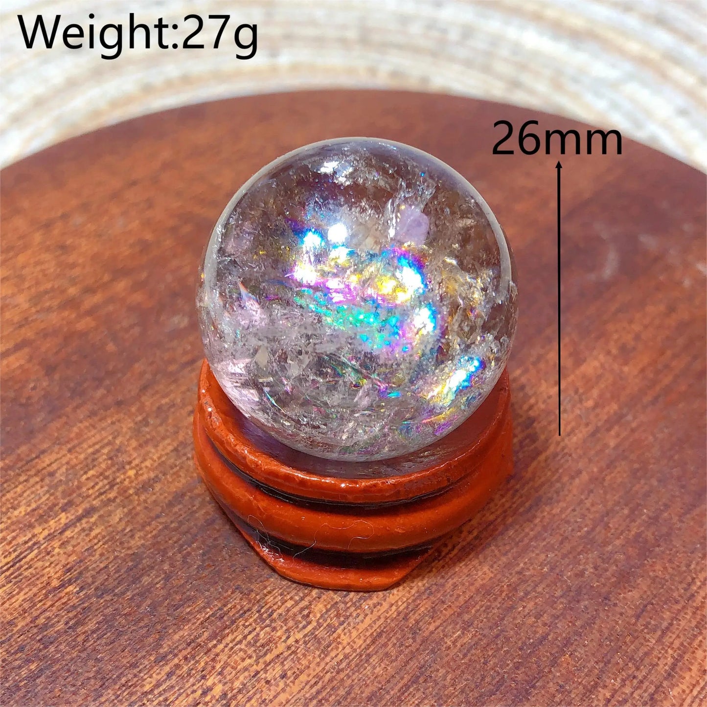 Natural Crystals Smokey Quartz Mini Rainbow Sphere Cute Size Carckle Ball Home Decorations Polished Mineral Energy Precious Gift