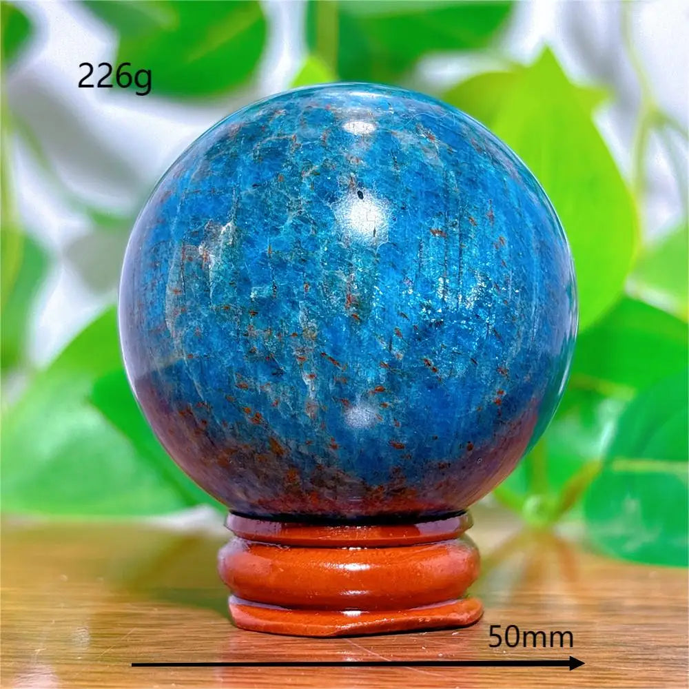 Apatite Sphere Crystal Natural Quartz Stone Home Decoration Minerals Reiki Craft Gifts Love Energy Healing Meditation +Stand