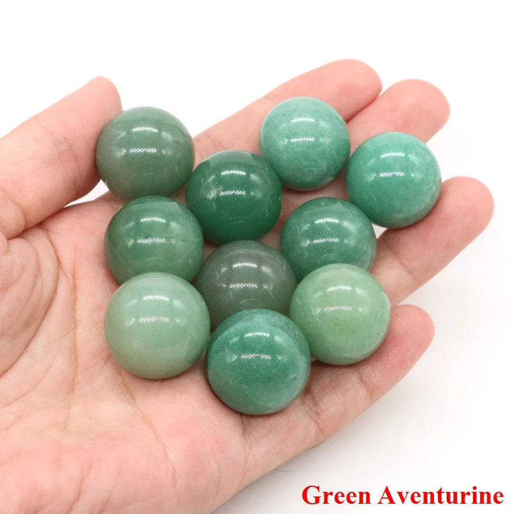 20mm Natural Stone Round Ball Rose Quartz Non-Porous Crystal Bead DIY Gems Sphere for Necklace Bracelet Making Jewelry Wholesale