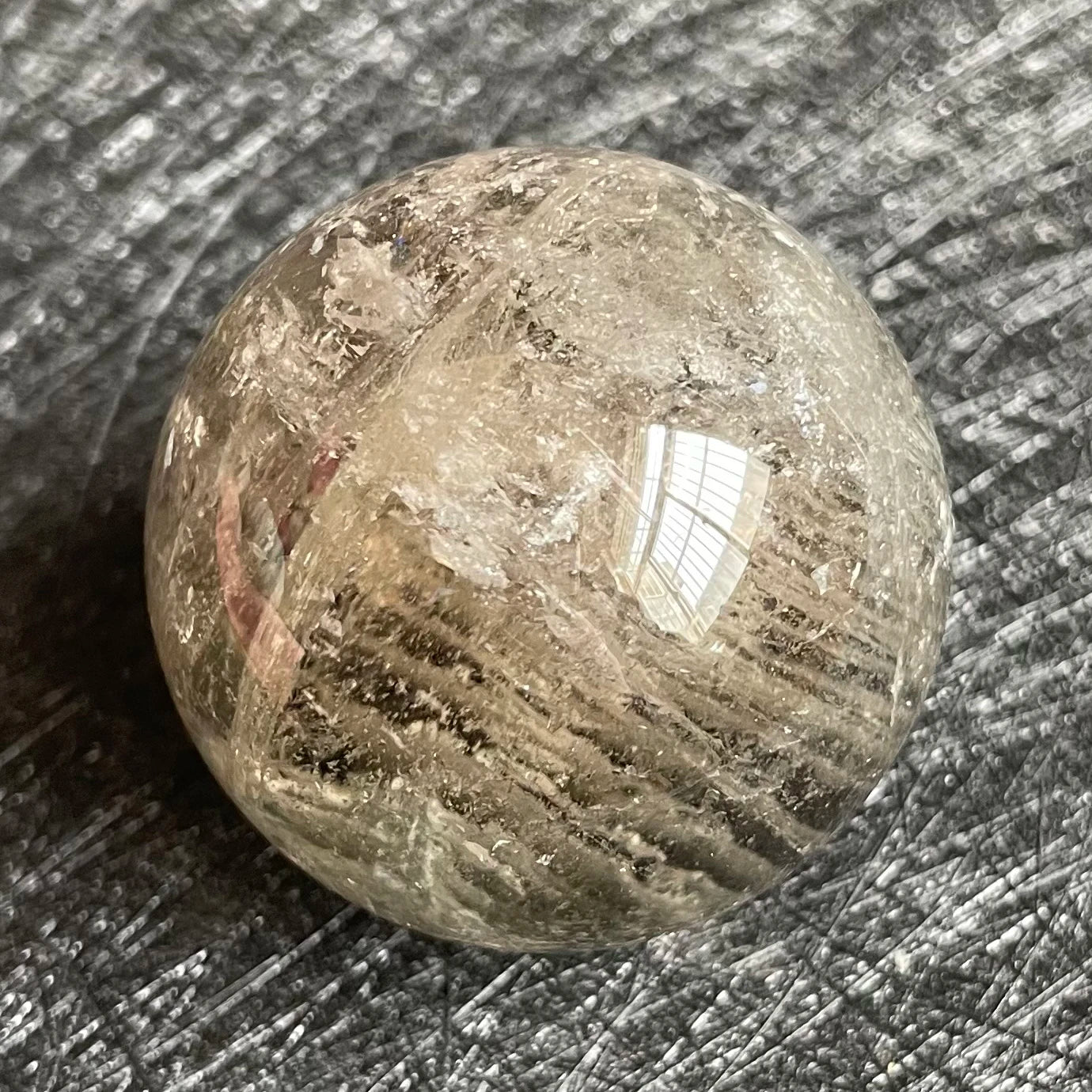 81g Natural Green Phantom Sphere Decoration Polished Garden Quartz Crystal Ball Reiki Healing L125
