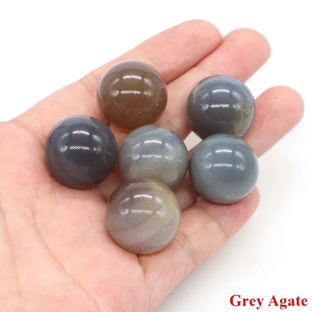 20mm Natural Stone Round Ball Rose Quartz Non-Porous Crystal Bead DIY Gems Sphere for Necklace Bracelet Making Jewelry Wholesale