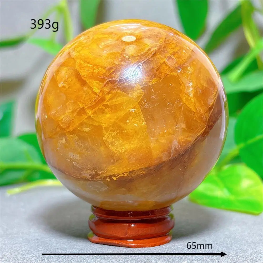 Golden Healer Sphere Crystal Natural Quartz Stone Home Decoration Minerals Love Beautiful Craft Gifts Energy Healing +Stand