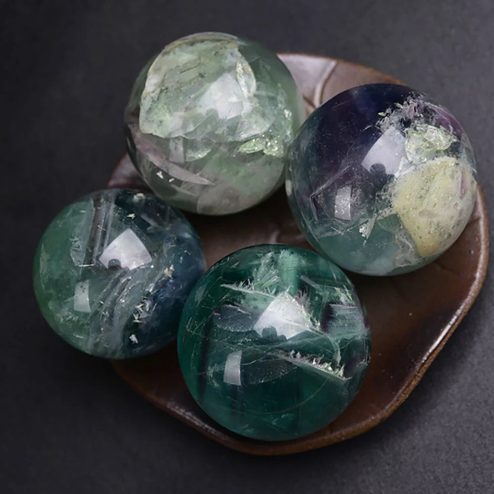 4-7CM/1.57"-2.75" Natural Crystal Quartz Stone Ball Polished Fluorite large ball Home Decorative Reiki Healing mineral sphere
