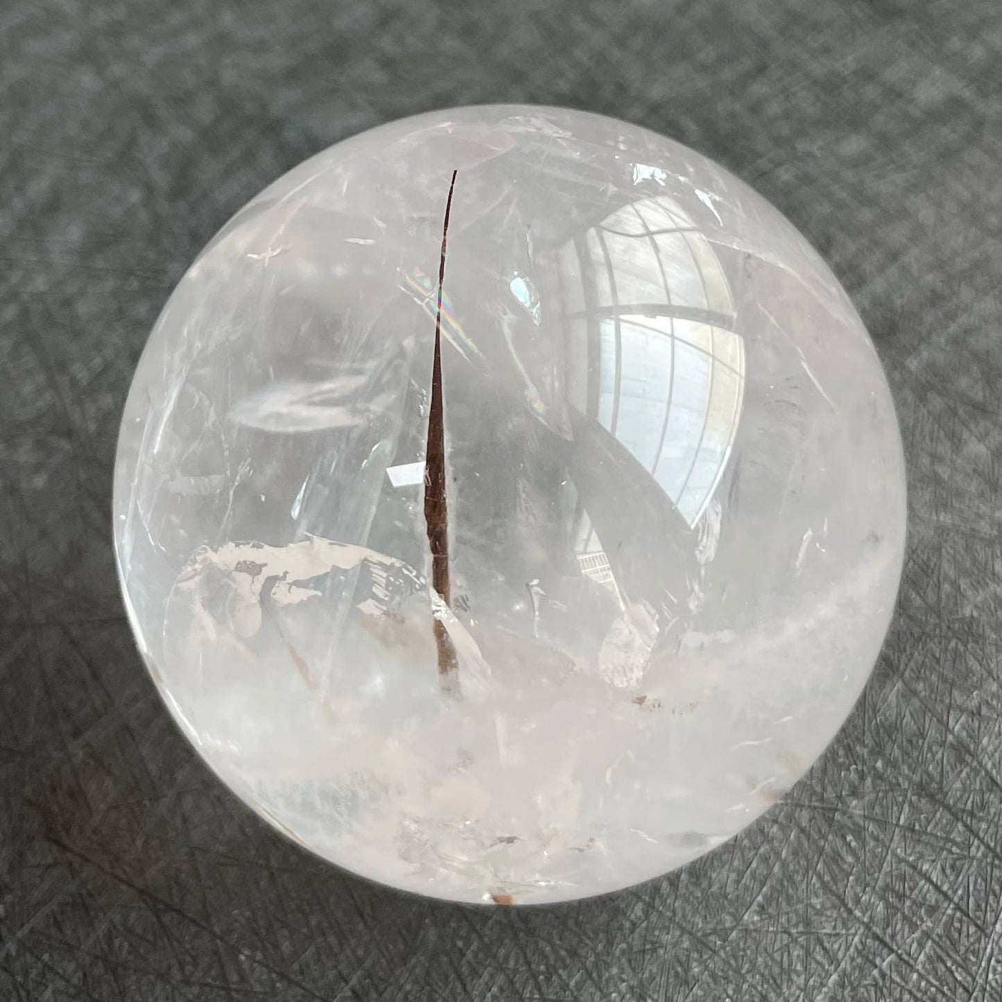 311g Natural Crystal Ball Tourmaline Quartz Sphere Rock Decoration Rough Polished Quartz Stone Healing W5