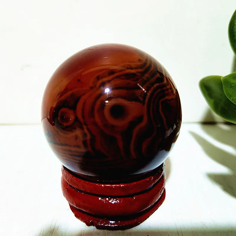Natural Stone Lace Stone Sardonyx Agate Sphere Meditation Spirit Crystal Exorcism Feng Shui Home Room Decoration