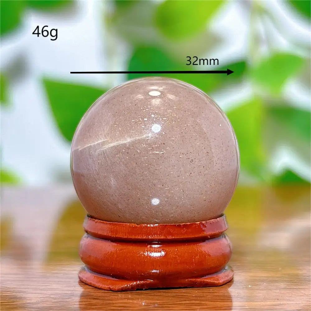 Moonstone With Gold Sun Sphere Crystal Natural Stone Quartz Home Decoration Minerals Reiki Craft Gifts Energy Healing Spiritual